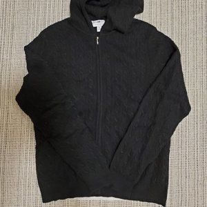 Charter Club cashmere cable knit cardigan hoodie, SZ XL
